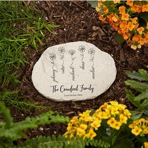 Garden Of Love Personalized Round Garden Stone - 4.25