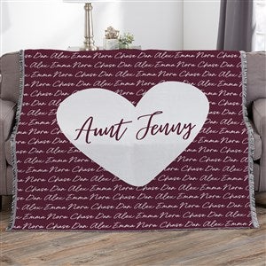 Family Heart Personalized 50x60 Woven Throw - 34888-A