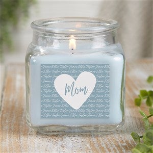Family Heart Personalized 10 oz. Linen Candle Jar - 34892-10CW