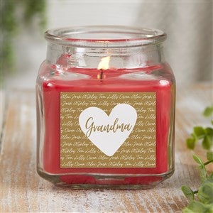 Family Heart Personalized 10 oz. Cinnamon Spice Candle Jar - 34892-10CS