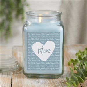 Family Heart Personalized 18 oz. Linen Candle Jar - 34892-18CW