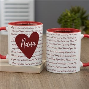 Family Heart Personalized Coffee Mug 11 oz.- Red - 34894-R