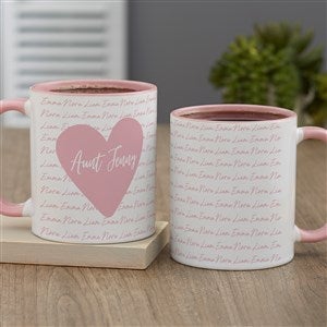 Family Heart Personalized Coffee Mug 11 oz.- Pink - 34894-P