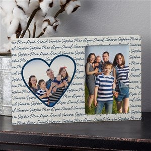 Family Heart Photo Personalized Whitewashed Off-Set Box Picture Frame - 34908
