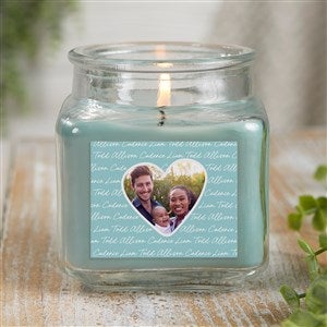 Family Heart Photo Personalized 10 oz. Eucalyptus Mint Candle Jar - 34911-10ES