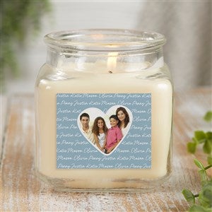 Family Heart Photo Personalized 10 oz. Vanilla Candle Jar - 34911-10VB