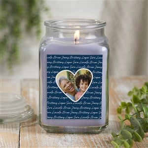 Family Heart Photo Personalized 18 oz. Lilac Candle Jar - 34911-18LM