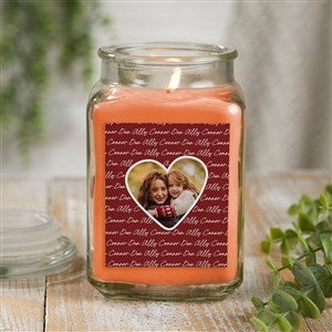 Family Heart Photo Personalized 18 oz. Pumpkin Spice Candle Jar - 34911-18WC