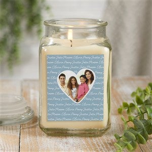 Family Heart Photo Personalized 18 oz. Vanilla Candle Jar - 34911-18VB