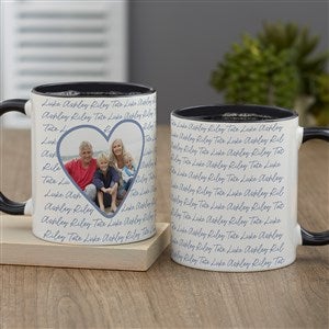 Family Heart Photo Personalized Coffee Mug 11oz.- Black - 34913-B