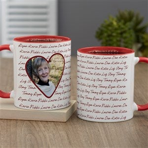 Family Heart Photo Personalized Coffee Mug 11 oz.- Red - 34913-R