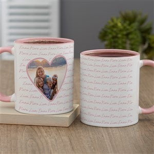 Family Heart Photo Personalized Coffee Mug 11 oz.- Pink - 34913-P
