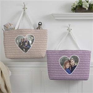 Family Heart Photo Personalized Tote Bag - 34923