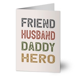 Friend, Husband, Daddy Personalized Greeting Card - 34962