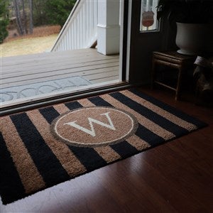 Stripe Monogram Personalized Colorstar™ Indoor/Outdoor Doormat - 34992D