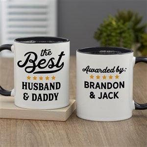 Best Dad Ribbon Personalized Coffee Mug 11 oz.- Black - 35488-B