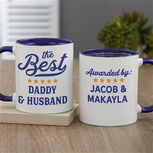 Best Dad Ribbon Personalized Coffee Mug 11 oz.- Blue - 35488-BL