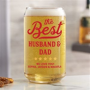 Best Dad Ribbon Personalized 16oz. Beer Can Glass - 35494-B