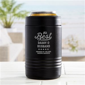 Best Dad Ribbon Personalized Stainless Insulated Can Holder - 35497