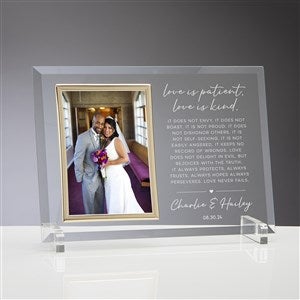Love Is Patient Personalized Wedding Glass Frame - 35502