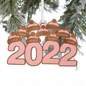 2022 Personalized Wood Ornament- Pink Stain - 35547-P