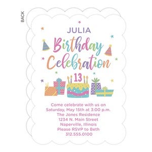 Birthday Celebration Personalized Birthday Invitation-Premium - 35569-P