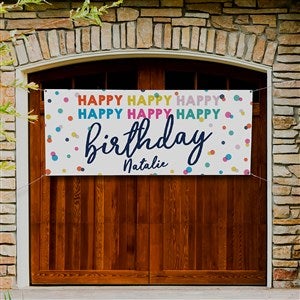Happy Happy Birthday Personalized Banner- 30x72 - 35600