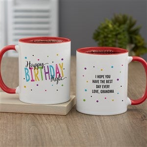 Bold Birthday Personalized Coffee Mug 11 oz.- Red - 35605-R