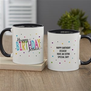 Bold Birthday Personalized Coffee Mug 11 oz.- Black - 35605-B
