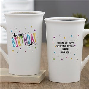Bold Birthday Personalized Latte Mug 16 oz.- White - 35605-U
