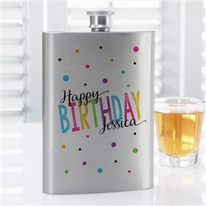 Bold Birthday Personalized Flask - 35607