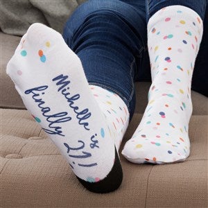 Happy Happy Birthday Personalized Adult Socks - 35614