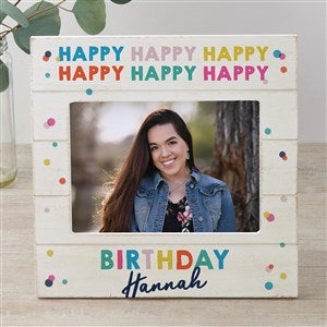 Happy Happy Birthday Personalized Shiplap Picture Frame- 5x7 Horizontal - 35622-5x7H
