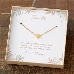 To My Daughter Gold Heart Necklace With Personalized Message Card - 35687-GH