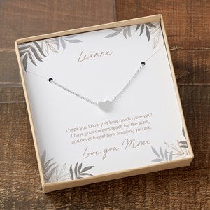 To My Daughter Silver Heart Necklace With Personalized Message Card - 35687-SH