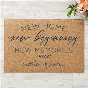New Home, New Memories Personalized 18x27 Synthetic Coir Doormat - 35817