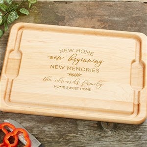 New Home, New Memories Personalized Oversized Hardwood Cutting Board- 18x24 - 35824-XXL