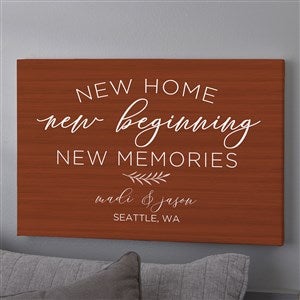 New Home, New Memories Personalized Canvas Print - 24