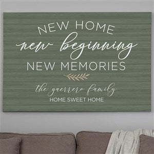 New Home, New Memories Personalized Canvas Print - 32