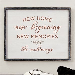 New Home, New Memories Blackwashed Barnwood Frame Wall Art- 14