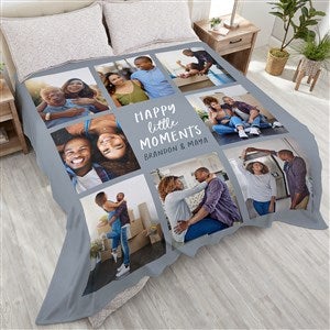 Happy Little Moments Personalized 90x108 Plush King Fleece Photo Blanket - 35844-K