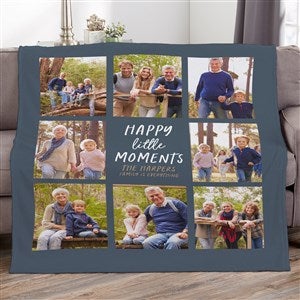 Happy Little Moments Personalized 50x60 Lightweight Fleece Photo Blanket - 35844-LF