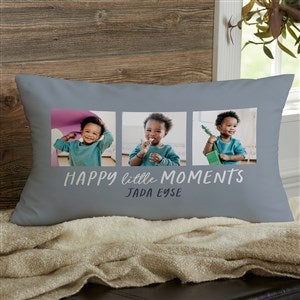 Happy Little Moments Personalized Lumbar Velvet Photo Throw Pillow - 35845-LBV