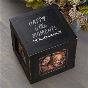 Happy Little Moments Personalized Photo Cube - Black - 35847-B
