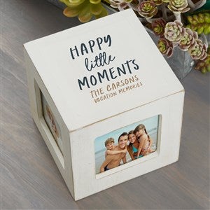 Happy Little Moments Personalized Photo Cube - White - 35847-W