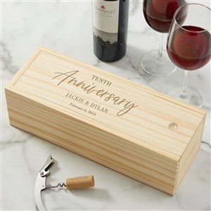 Floral Anniversary Wood Wine Box - 36124