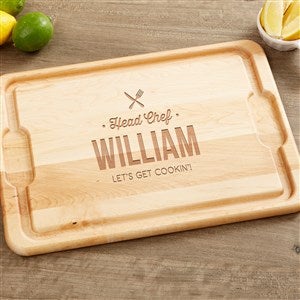 Head Chef Personalized Extra Large Hardwood Cutting Board- 15x21 - 36160-XL