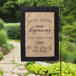 New Home New Memories Personalized Burlap Garden Flag - 36248