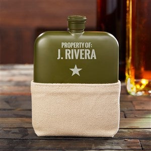 Authentic Personalized Foster & Rye® Matte Army Green Flask - 36461