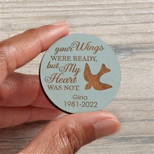 Your Wings Personalized Wood Pocket Token- Blue Stain - 36840-B